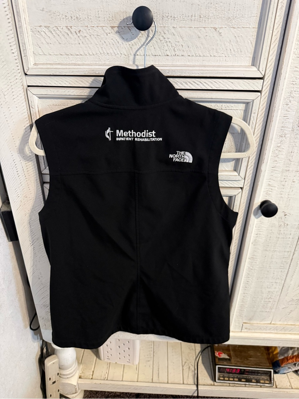 The North Face Black Softshell Vest with Methodist Rehab Logo